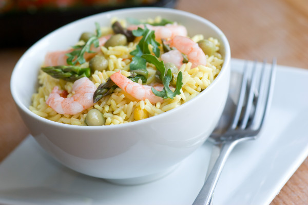 Ensalada de Arroz y Gambas con Aliño de Mostaza