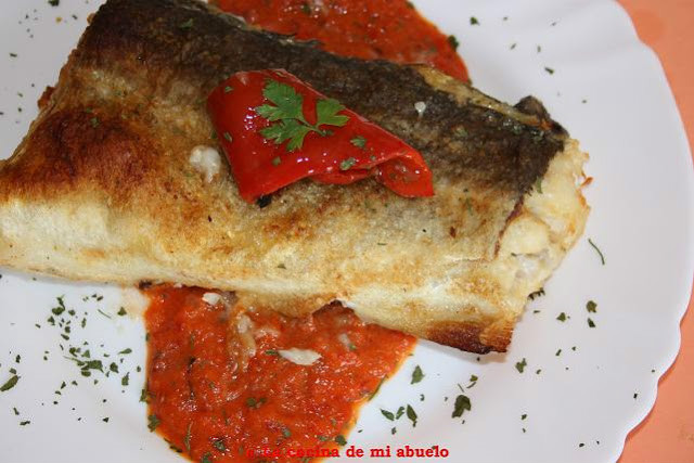 Bacalao al horno con pimientos