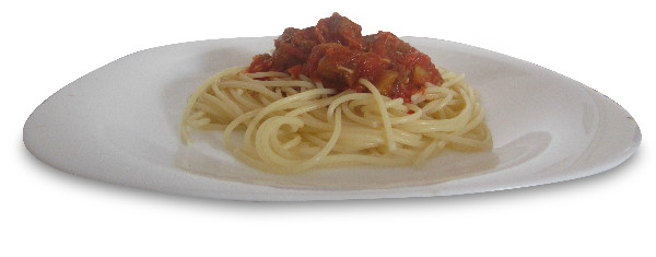 Spaguettis con berenjena