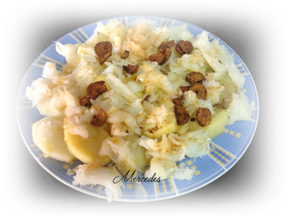 Ensalada templada de bacalao