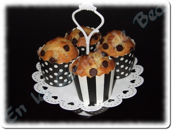 Muffins de vainilla y pepitas de chocolate