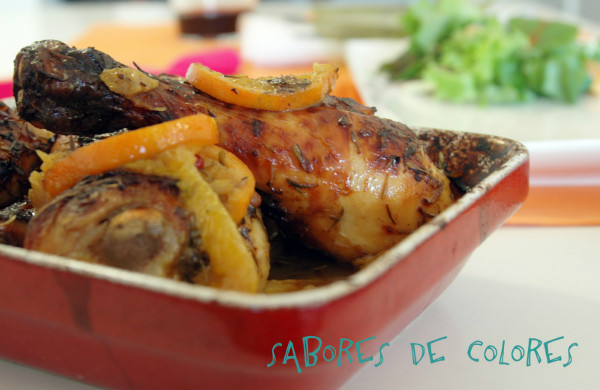 POLLO AL AROMA DE MANDARINA Y TOMILLO