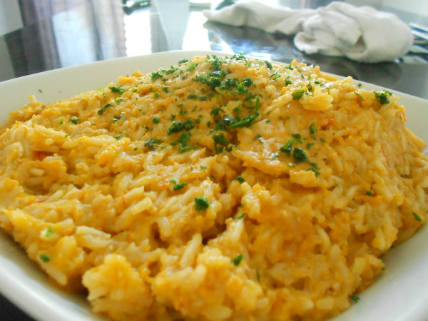 Arroz en salsa de verduras