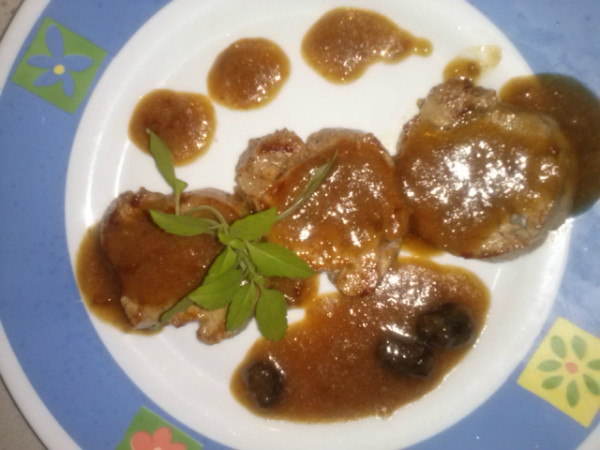 Solomillo con salsa de soja y pasas