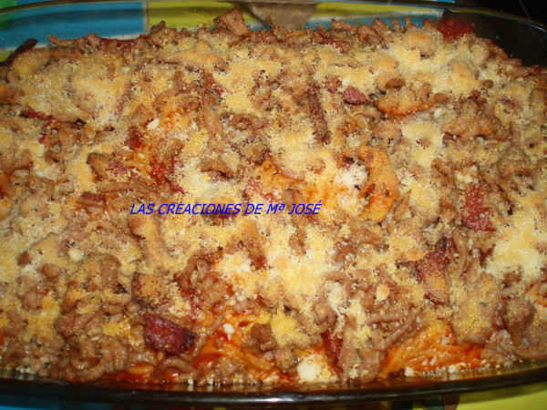 ESPAGUETIS CON CARNE AL HORNO