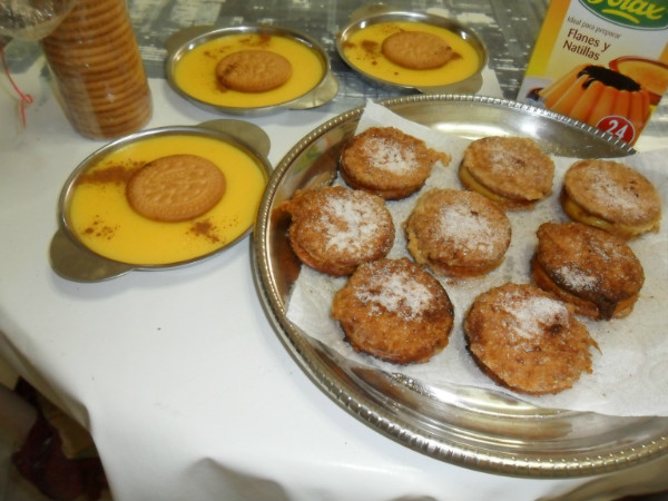 torrijas de galletas rellenas de crema