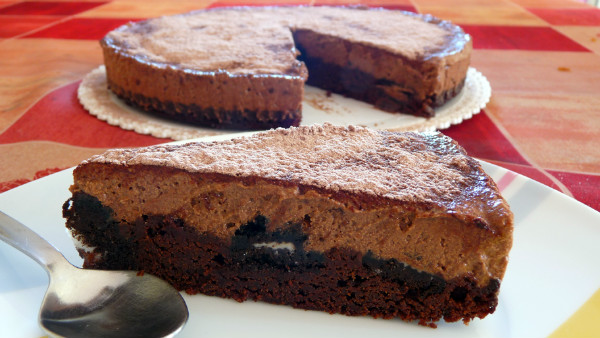 Tarta brownie de Oreo y mousse de chocolate