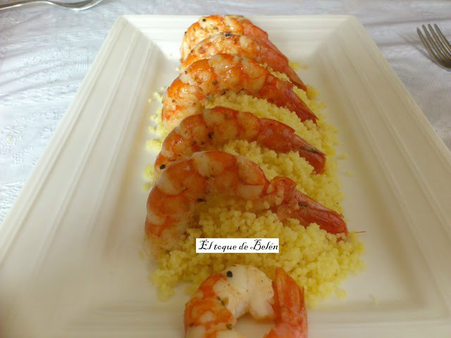 COUS COUS A LA NARANJA CON LANGOSTINOS