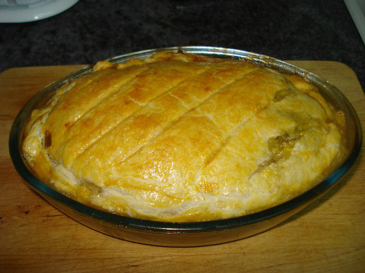 Pastel de puerros (hojaldrado)