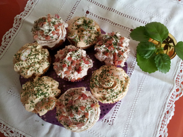 Magdalenas de paté y queso