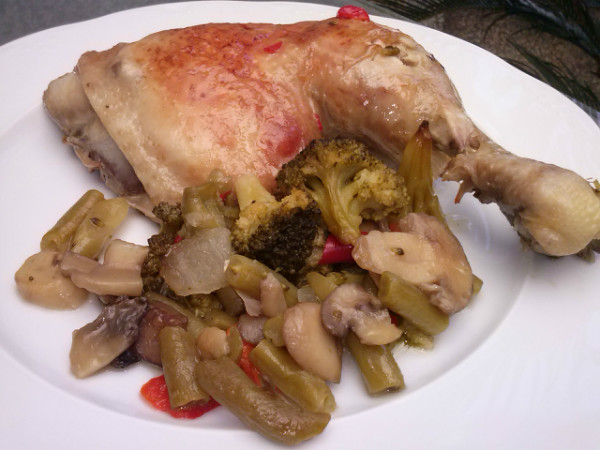 POLLO AL HORNO CON VERDURAS