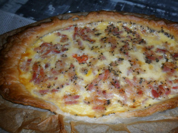 quiche de beicon y tomate