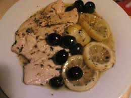 POLLO CON ACEITUNAS NEGRAS (Y LIMÓN)