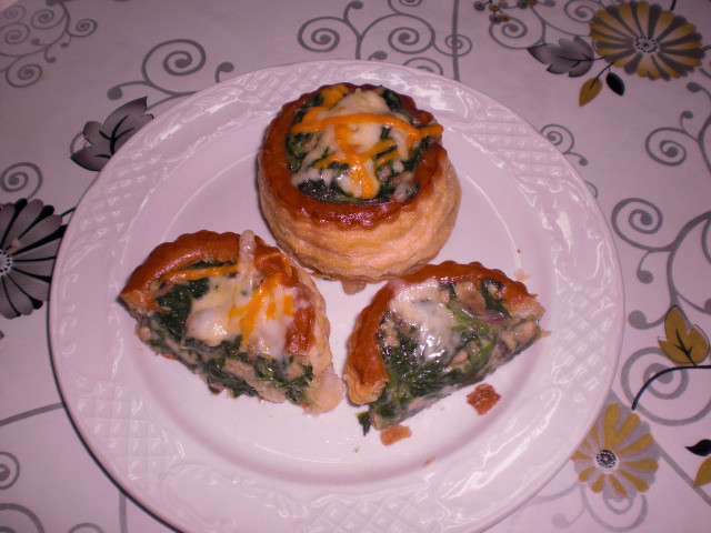 Pastelitos de espinacas con champiñones