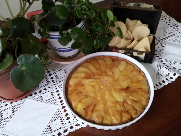 Tarta de manzana frita