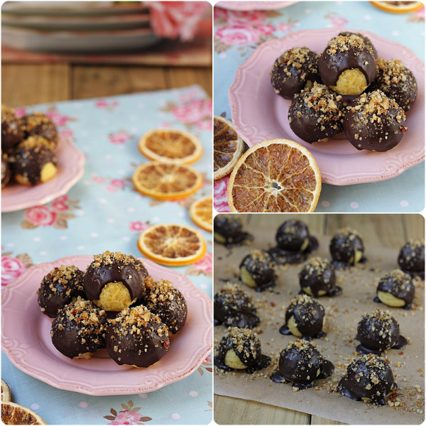 Bizcobolas de naranja y cointreau con crocanti de nueces