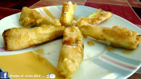 Berenjenas en tempura con miel