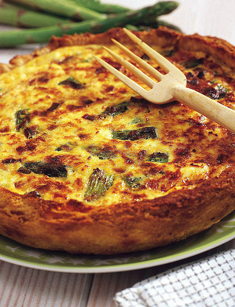 Quiche de espárragos y requesón