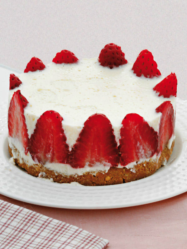 Tarta de queso y fresas