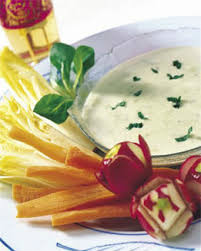 Dips vegetales con salsa de queso