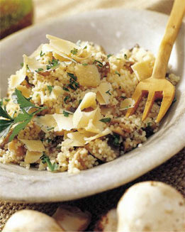 Cous cous con txampi y queso