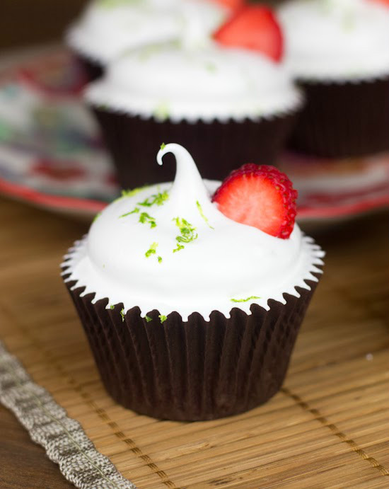 Cupcakes de fresa y lima low fat