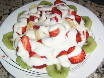 ensalada dulce con yogur