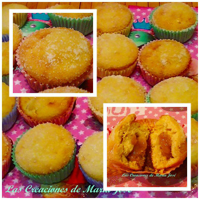 MUFFINS RELLENOS DE CONFITURA DE PLATANO