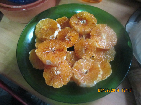 Naranjas con miel y ron