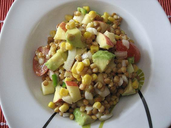 ensalada de lentejas agridulce