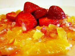 ensalada de naranja y fresas