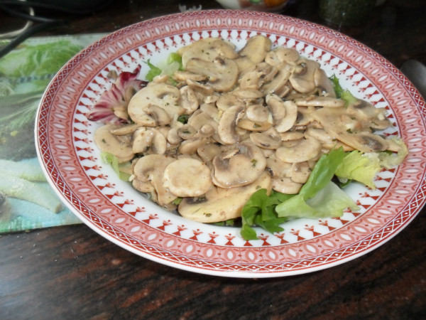 ensalada de champiñones