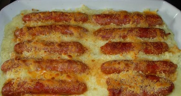 salchichas  frescas gratinadas