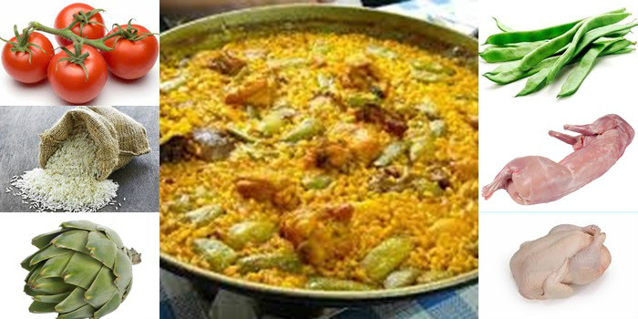 PAELLA DE VERDURAS, POLLO Y CONEJO