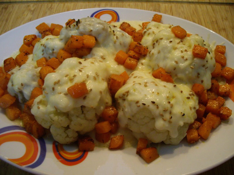 COLIFLOR CON SESAMO Y CALABAZA