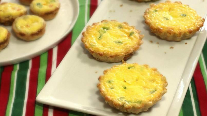 Mini quiches de camarón y queso