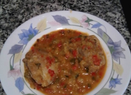 POLLO GUISADO CON BERENJENAS