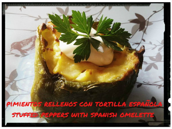 Pimientos rellenos con tortilla de patatas