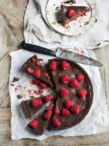 Tarta de chocolate y frambuesa de Jamie Oliver