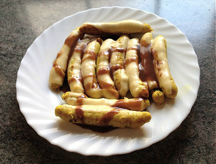 Salchichas de pollo con cúrcuma y BBQ