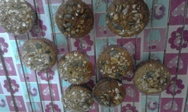 Muffins de avena y frutos secos