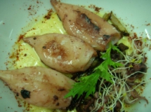 receta Chipirones con crema catalana de foie