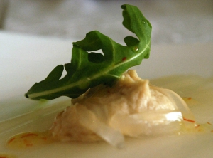 receta Ravioli de Hummus con aceite de azafran