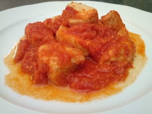 receta VENTRESCA DE MARRAJO CON TOMATE FRITO