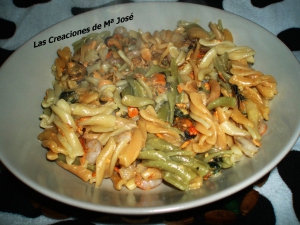 receta ESPIRALES DE VERDURA A LA MARINERA