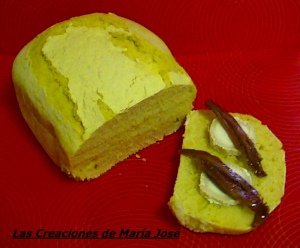 receta PAN DE CALABAZA Y TAPA DE QUESO CABRA CON ANCHOAS