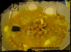 receta GARBANZOS CON BACALAO Y QUESO DE CABRA