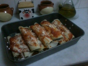 receta Canelones de espinacas y requeson