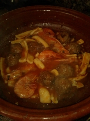 receta Albóndigas con sepia y gambas