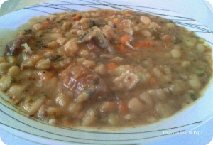 receta Judías blancas con oreja y otras cosejas